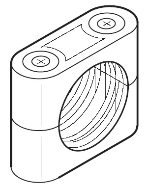 Clamp Style Mounting Bracket, Plastic, 6.5mm Diameter