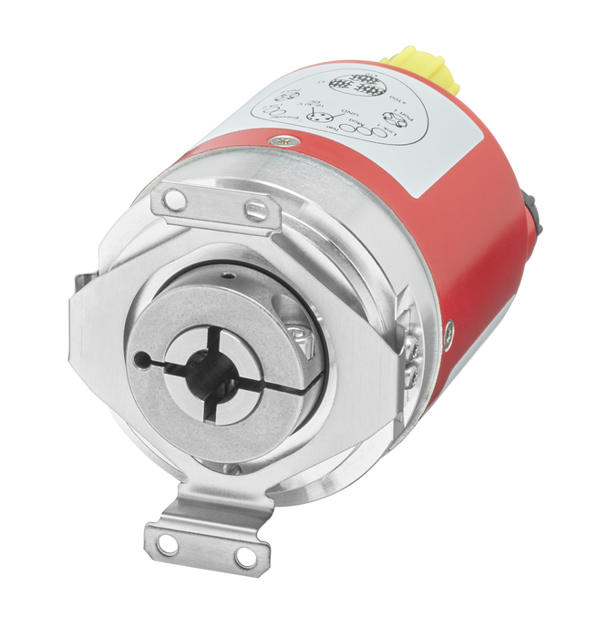 843ES-SIP7BA6 - 843ES CIP Safety Encoders, Single-turn (1 turn), Hollow shaft 3/8 in, M12 connector, 32,768 (15 bit) safety and 262,144 (18 bit) standard steps per revolution, 63 mm diameter flange with stator coupling