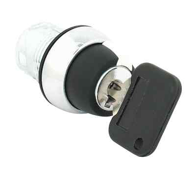 800F 2 Position Key Selector Switch - Metal, Maintained, Right Key Removal, Key Code 3825 (Standard), Standard Pack (Qty. 1)