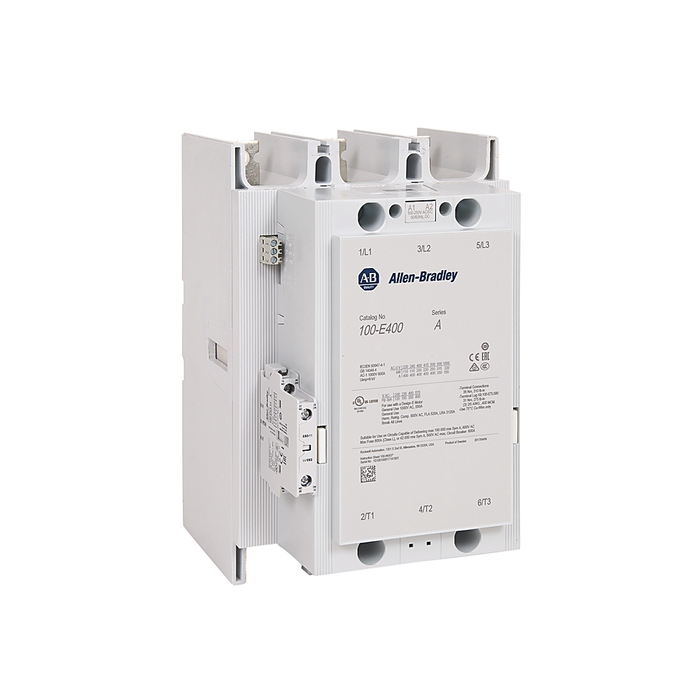 100-E460EY11 - 100-E MCS-E Contactor, 460A, AC3 duty, 48-130V AC 50/60Hz / 48-130V DC Electronic Coil w/ PLC Interface, 1 N.O. 1 N.C.