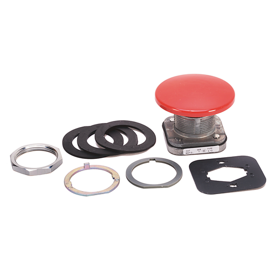 800T-D6J - 30.5mm Type 4/13 Mom. Contact PB, Non-Illum., Red, Mushroom Hd Jumbo-Plastic, No Contacts