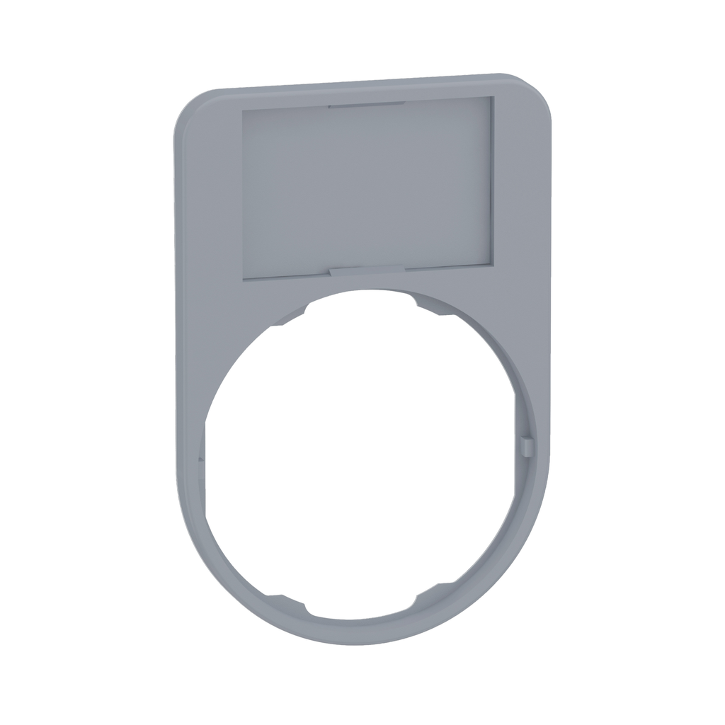 ZBYF6101C0 - Portaetiquetas, Harmony XB5, 40 x 60 mm, para cabezales empotrados, bisel gris, con leyenda gris en blanco