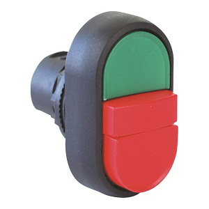 800F - Interruptor multifunción momentáneo de 3 posiciones (IP66, 4/4X, IP65), Pos. A: Negro con texto "O" (ext. PB), Pos. C: Blanco con texto "I" (flush PB), Pos. B: Rojo, sin texto, paquete estándar (cantidad: 1)