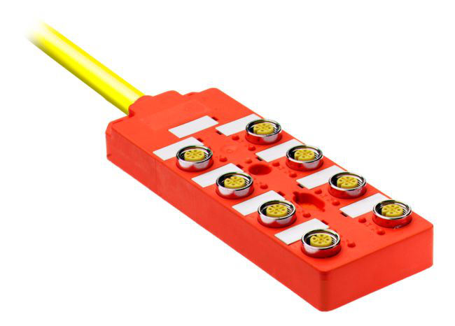 898 Safety Wired Distribution Box, 8 Ports, No LED, 10...30V DC, DC Micro Output