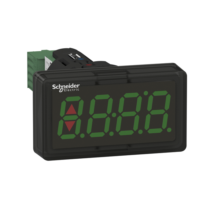 XBH1AA0G4 - Digital panel meter, Harmony XB5, plastic, black, 22mm, 4 digit green LED display, 4...20mA input