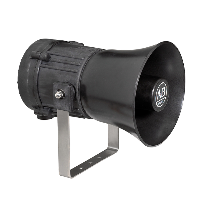 855XH-BNA20B - 855XH Hazardous Location Horn, Black, 1/2 Inch NPT/M20 Conduit Entrance, 230V AC 50/60Hz, Flare, 117 dB @ 1 meter / 45 Tone / 3 Stage