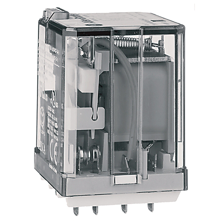 700-HB32Z12-3-4 - 700-HB General Purpose Blade Base Relay, 15 Amp Contact, DPDT, 12V DC, Push-To-Test & Manual Override function and Pilot Light