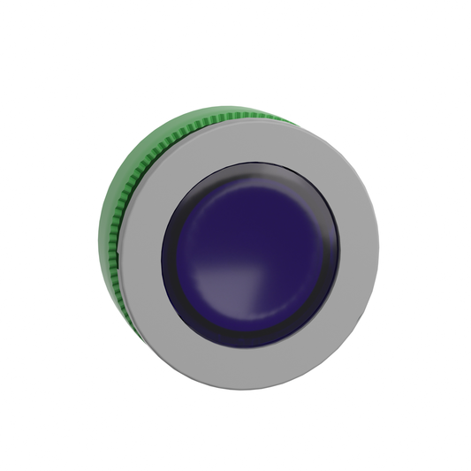 ZB5FV063C0 - Cabezal para luz piloto, Harmony XB5, bisel gris, azul, 30 mm, LED universal, lente lisa