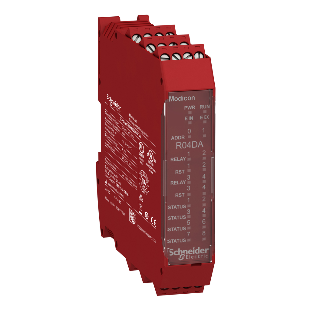 XPSMCMRO0004DA - Módulo de expansión, Modicon MCM, 4 salidas de relé de seguridad, con salida de diagnóstico, con conexión de placa base, tornillo
