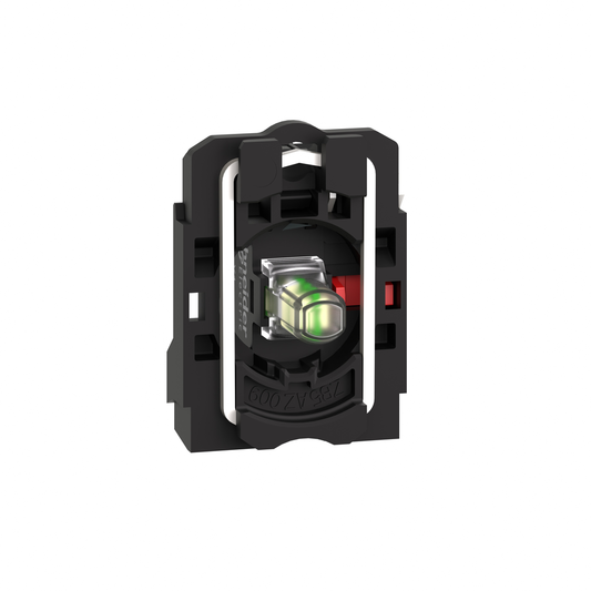 ZB5AW0B12 - Complete body/contact assembly and light block, Harmony XB5, XB4, with body/fixing collar, universal LED, 24V 1NC