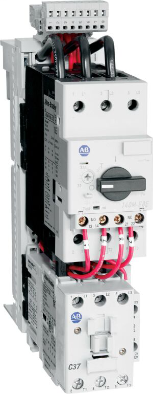 103S-EWEJ3-MC32X - Arrancador combinado IEC, 100-C30, bobina electrónica de 24 V CC, 1 NA, 1 NC, 140M-F8T (estructura F), alta ruptura positiva, sin contactos auxiliares ni de disparo de montaje lateral