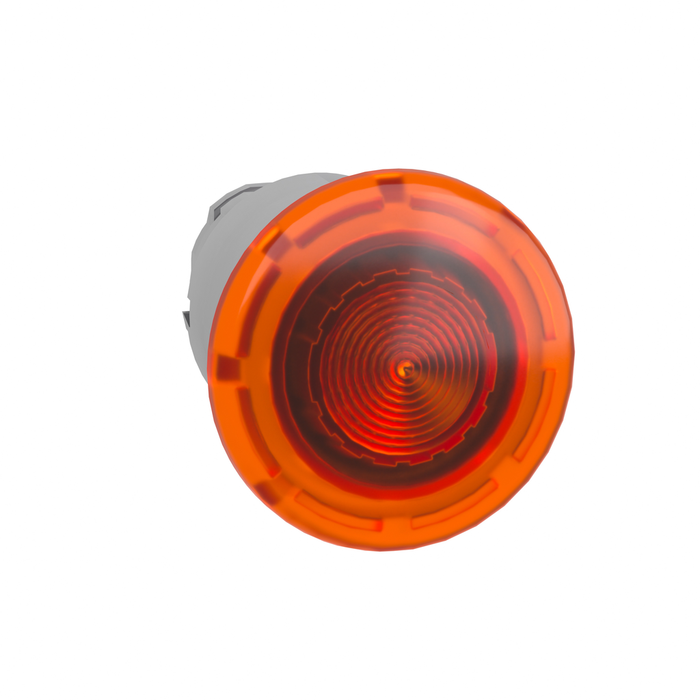 ZB4BW453 - Head for illuminated push button, Harmony XB4, metal, orange mushroom 40mm, 22mm, universal LED, spring return, unmarked