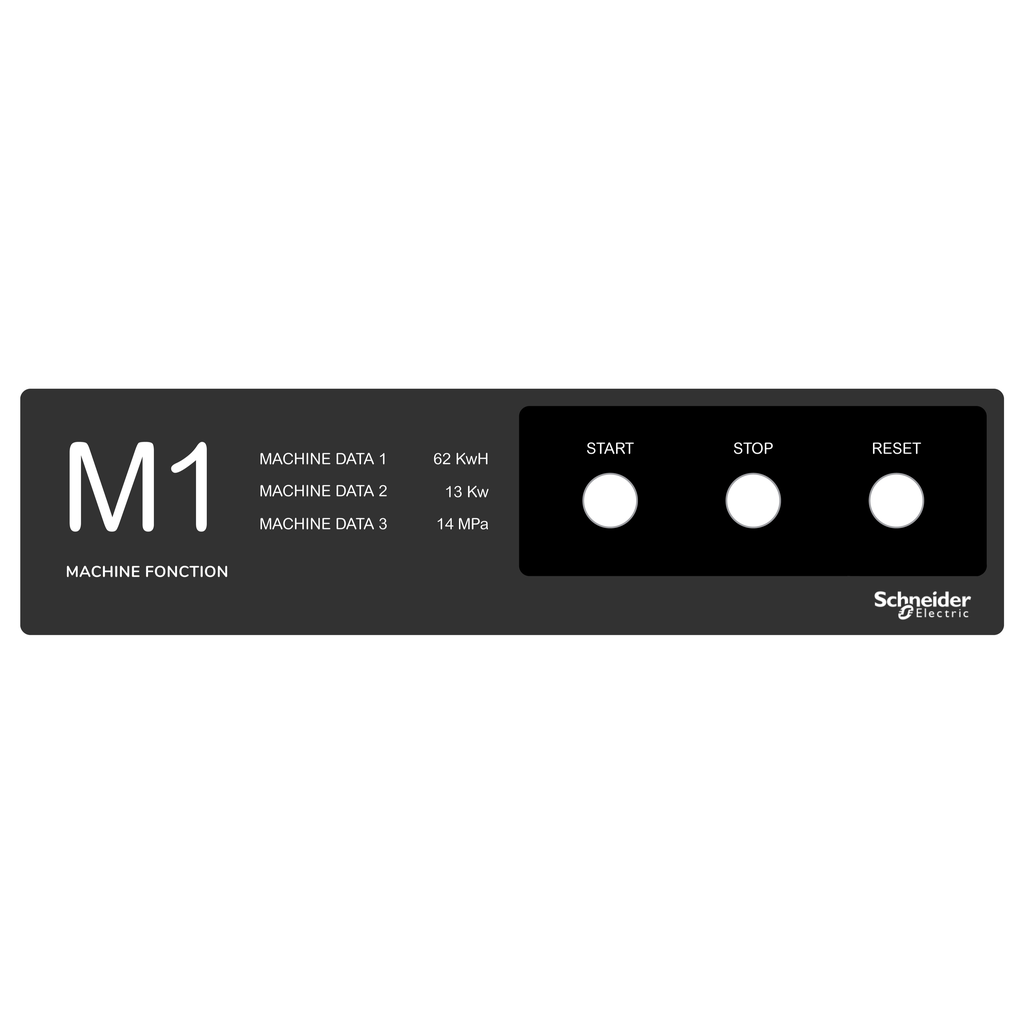 ZBYLECUST07 - Harmony XB4, Panel de leyenda antimicrobiano 400 x 100, para solicitud de personalización
