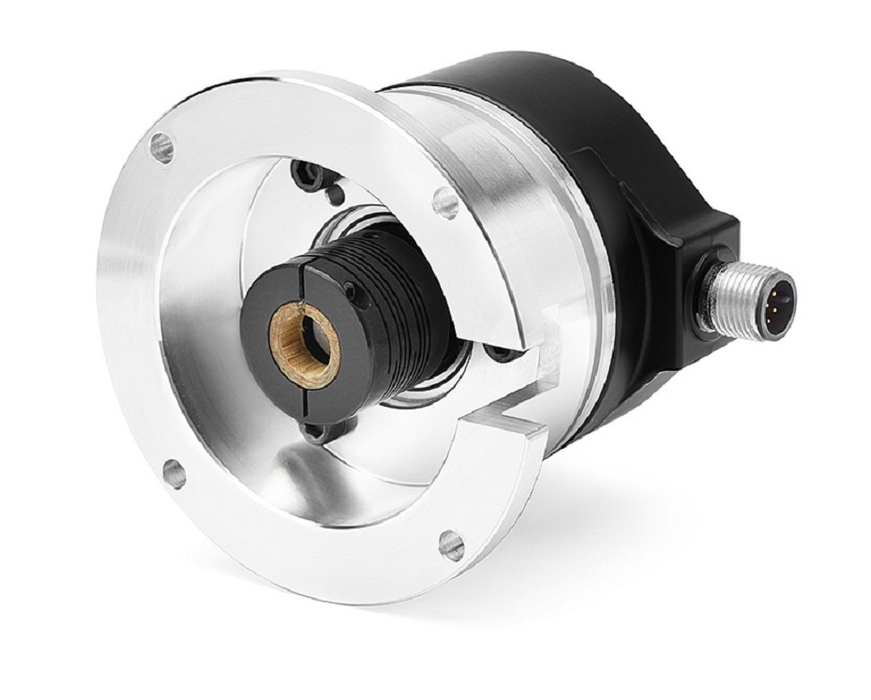 847H-FG24-RG03600 - Incremental Encoder, Bell Housing and Coupler, 3/8 inch Bore Bellows Coupler (High Performance), 4.5-5.5 Volt Line Driver,TTL (A-Leads-B, CW, Z gated with A), MS Connector, 10-Pin with mating connector, 3600 Pulses per Revolution.