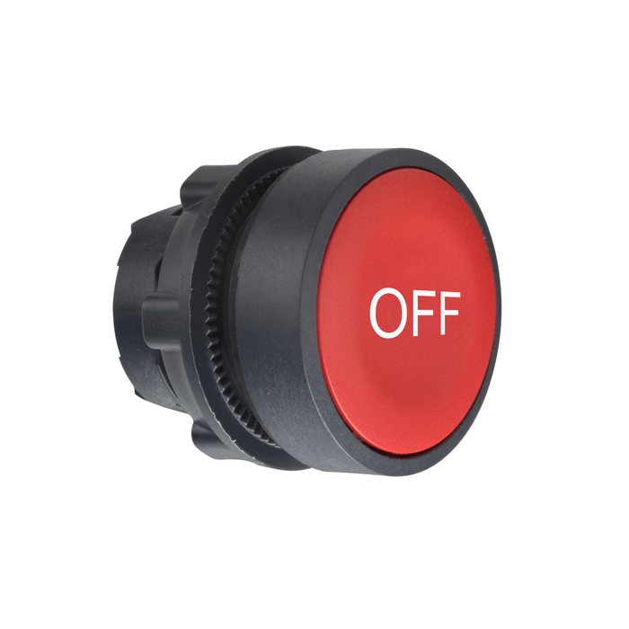 ZB5AA435 - Head for non illuminated push button, Harmony XB5, red flush pushbutton Ø22 mm spring return "OFF"