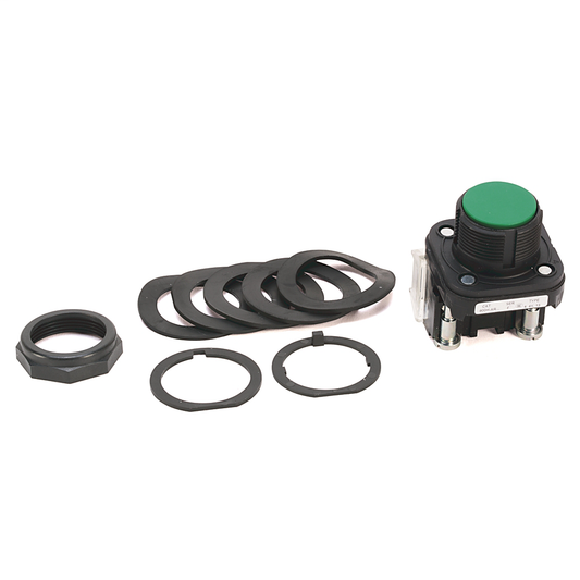 800H-AR1AF - 30.5mm Type 4/4X/13 Mom. Contact PB, Non-Illum., Green, Flush Hd, 1 N.O. - 1 N.C. Explosion-Protected