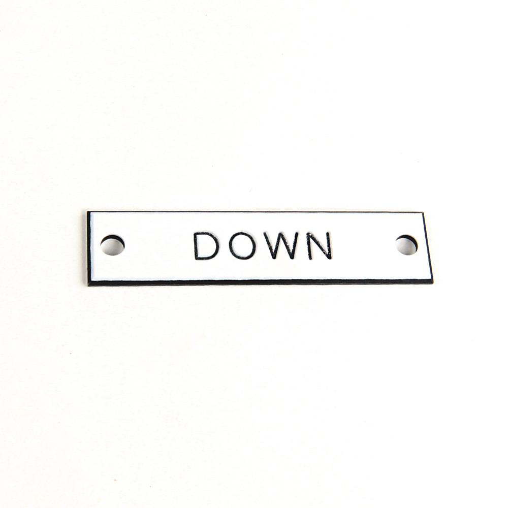 Accesorios 800T y 800H, Placa de leyenda 800H, Estándar, ABRIR-CERRAR, Blanca