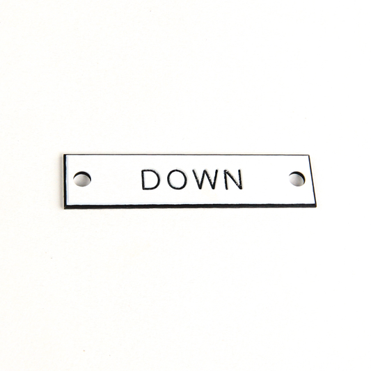 Accesorios 800T y 800H, Placa de leyenda 800H, Estándar, ABRIR-CERRAR, Blanca