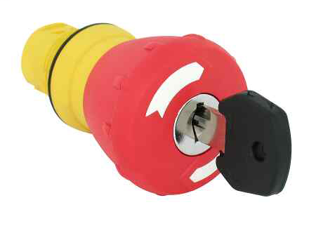 800FP-MK44 - Operadores tipo hongo 800F sin iluminación, con llave, 40 mm, redondos de plástico (tipo 4/4X/13, IP66), rojos, paquete estándar (cantidad: 1)