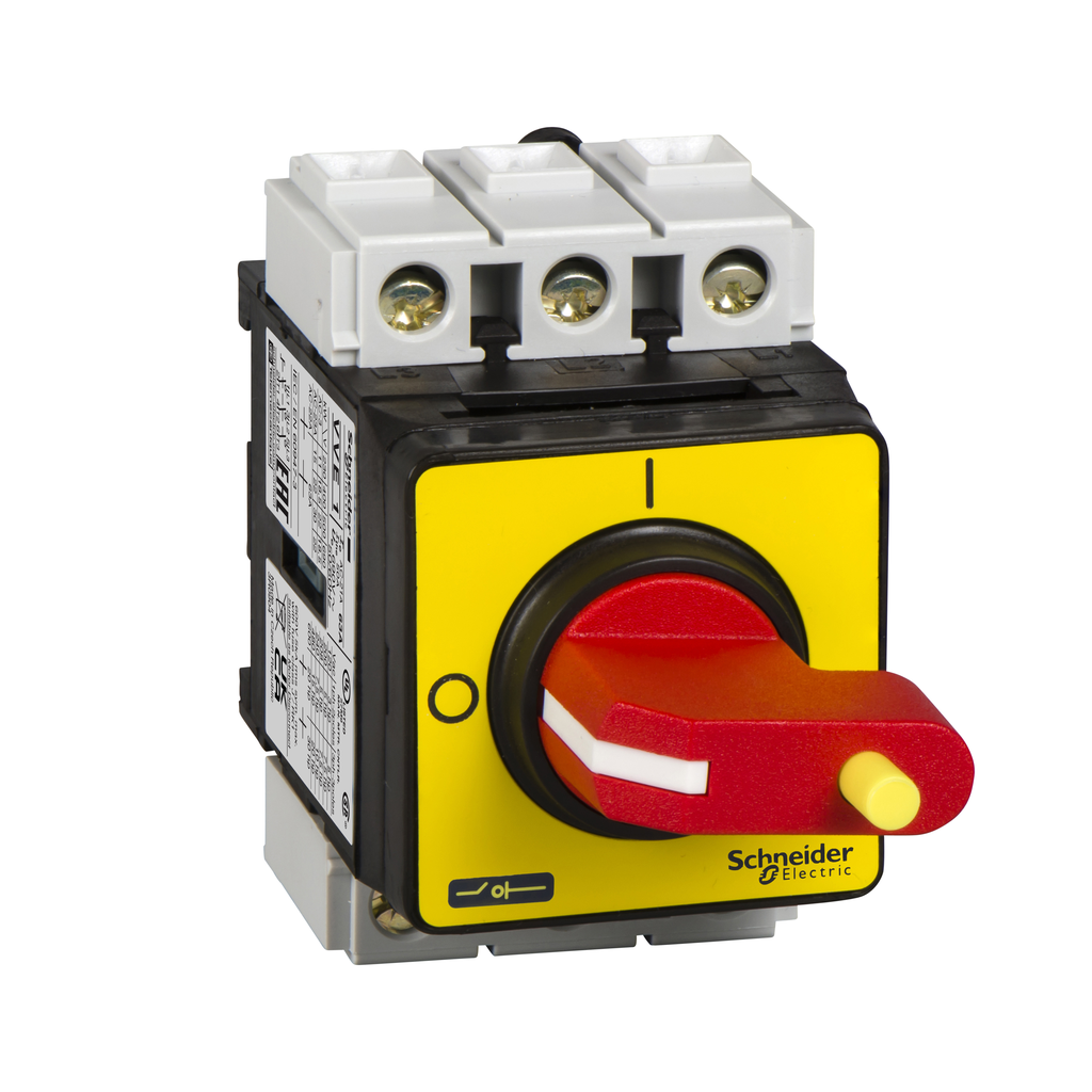 VVE2 - Interruptor seccionador, TeSys Control, para encendido/parada de emergencia, 40 A, para montaje en la parte posterior de un gabinete