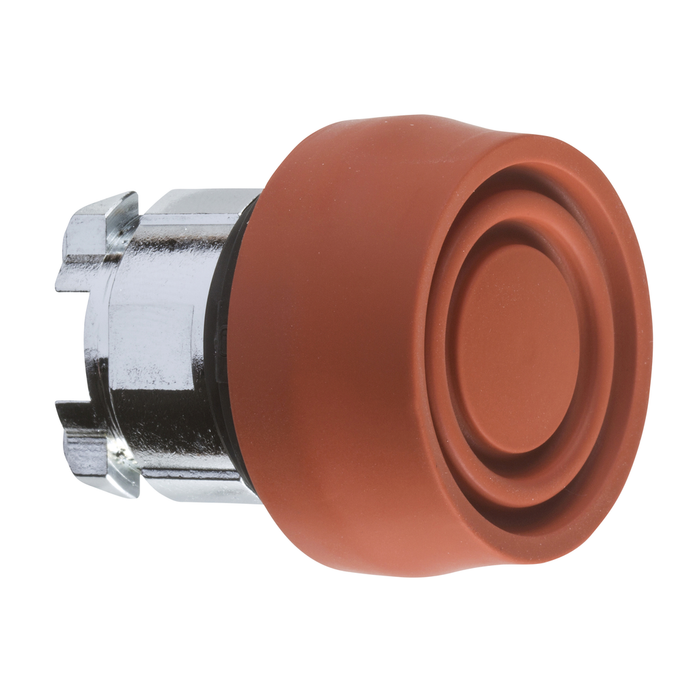 ZB4BP4S - Head for non illuminated push button, Harmony XB4, red flush pushbutton Ø22 mm spring return unmarked