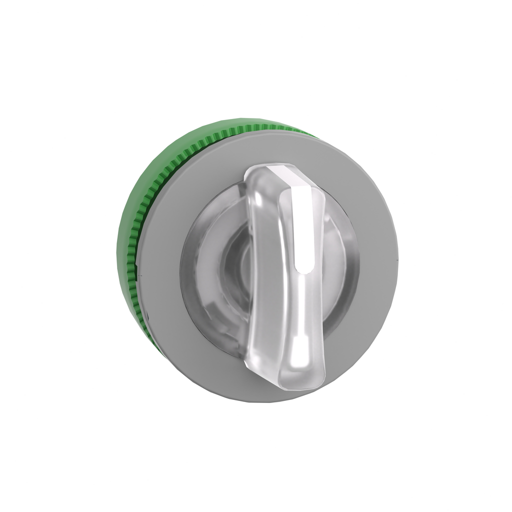 ZB5FK1513C0 - Cabezal para selector iluminado, Harmony XB5, bisel gris, mango blanco, 30 mm, LED universal, 3 posiciones,