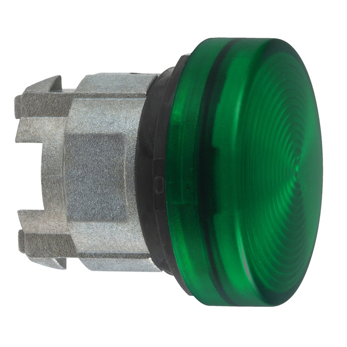 ZB4BV03S - Head for pilot light, Harmony XB4, green Ø22 mm with grooved lens BA9s bulb