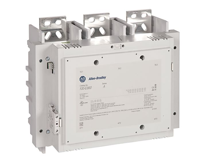 100-E860ED11 - 100-E MCS-E Contactor, 860A, AC3 duty, 100-250V AC 50/60Hz / 100-250V DC Electronic Coil w/ PLC Interface, 1 N.O. 1 N.C.