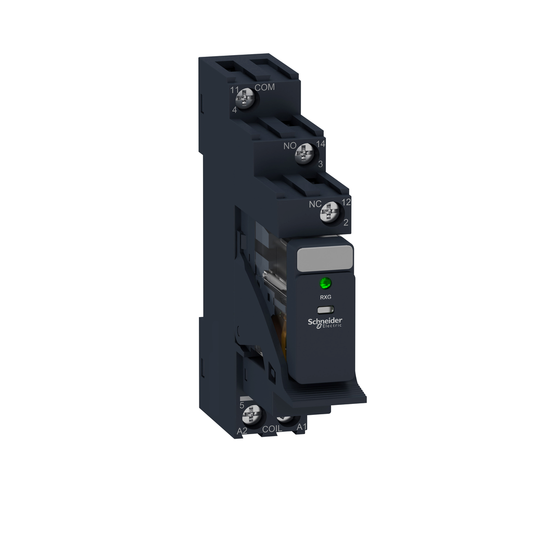 RXG13BDPV - Relé de interfaz enchufable, relés electromecánicos Harmony, preensamblado, 10 A, 1 CO, con LED, 24 V CC