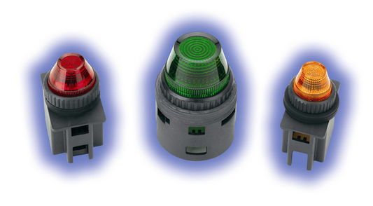 800L-30C10A - Luz indicadora, plástico, 30,5 mm, incandescente, 120 V CA 50/60 Hz o (120/240 CA 50/60 Hz para iluminación estroboscópica), ámbar