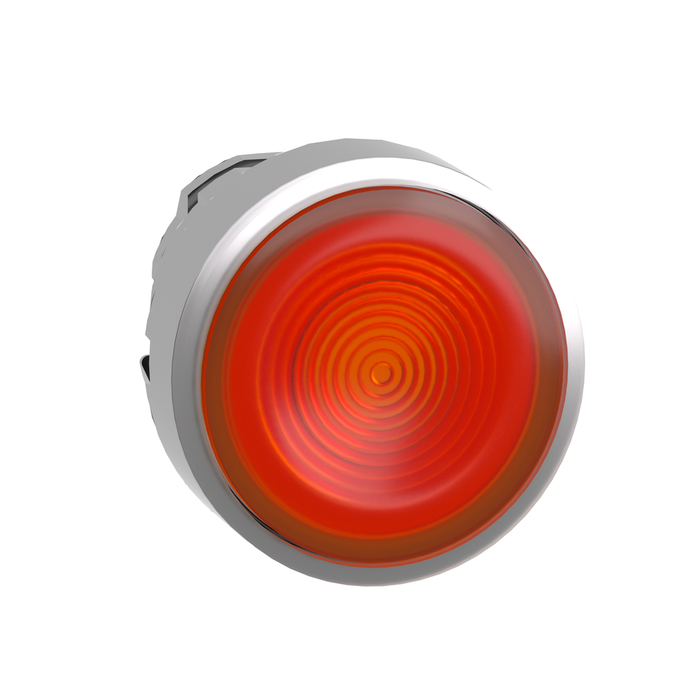 ZB4BW353S - Head for illuminated push button, Harmony XB4, metal, orange flush, 22mm, universal LED, spring return, grooved lens