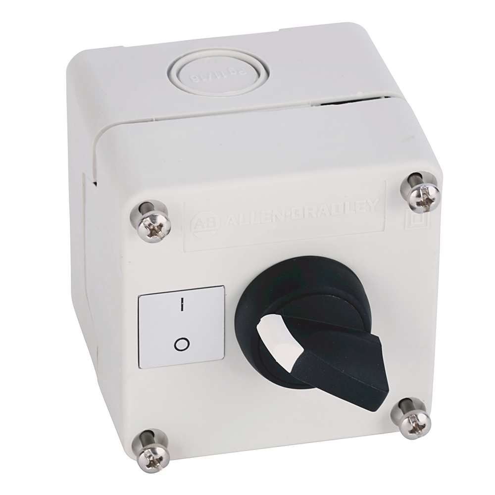 800FD-1SP6 - Estaciones ensambladas 800FD, gris, interruptor selector de 2 posiciones, contactos: 1 NA / 1 NC, conexión rápida: N/A