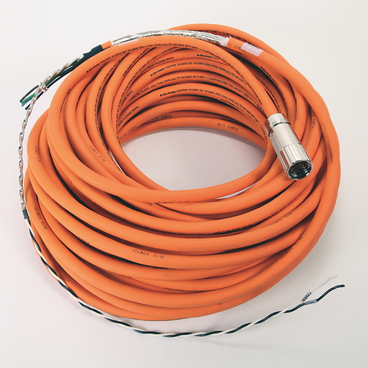 2090-CPBM4DF-16AF30 - Cable,PW&BK,Motor Type 4 DIN Connector,Flying Lead,16AWG,Flex,30M