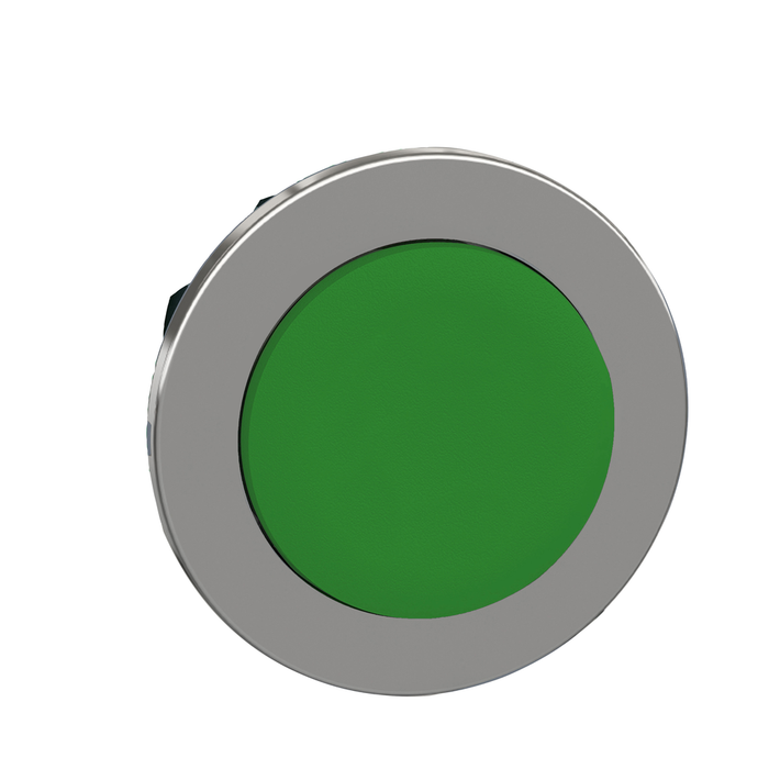 ZB4FH3 - Head for non illuminated push button, Harmony XB4, flush mounted green projecting pushbutton push