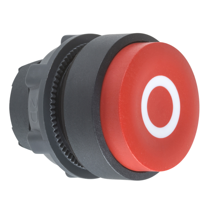 ZB5AL432 - Projecting push button head 40mm, Harmony XB5, plastic, red, 22mm, spring return, marked O