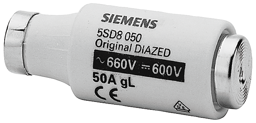 5SD8050 - DIAZED FUSE LINK, 50 AMP, 660VAC, 600VDC