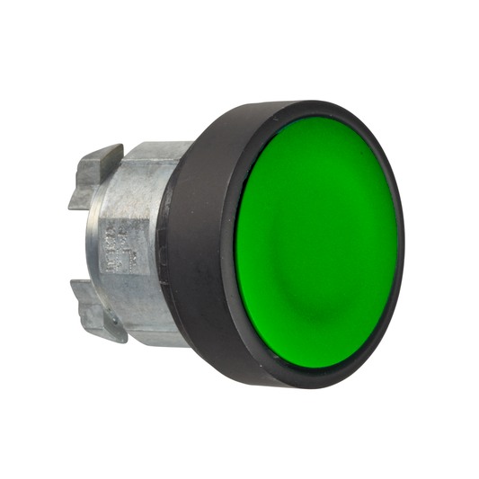 ZB4BA37 - Cabezal para pulsador no iluminado, Harmony XB4, pulsador rasante verde Ø22 mm retorno por resorte sin marcar