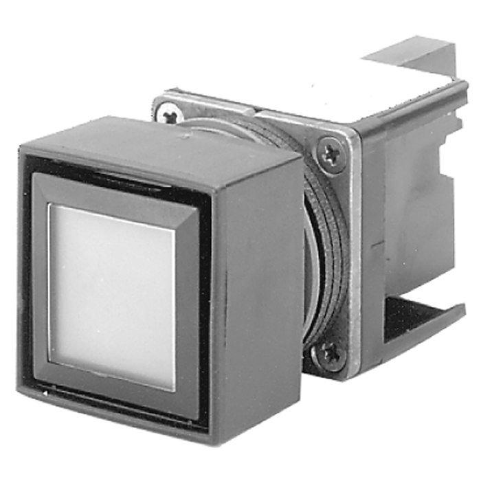 800MB-CQAL24CA2 - 800MB Momentary Contact Push Button Units, Illuminated, Black Bezel, Full Voltage, Flush Head, LED, 24V AC/DC, Clear, 2 N.O., Stab Terminals