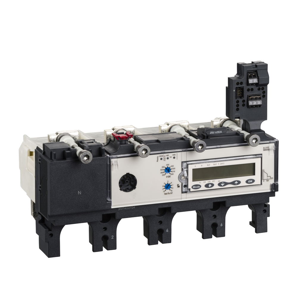 LV432100 - Unidad de disparo MicroLogic 5.3 E para interruptores automáticos Compact NSX 400/630, electrónica, capacidad 400 A, 4 polos 4d