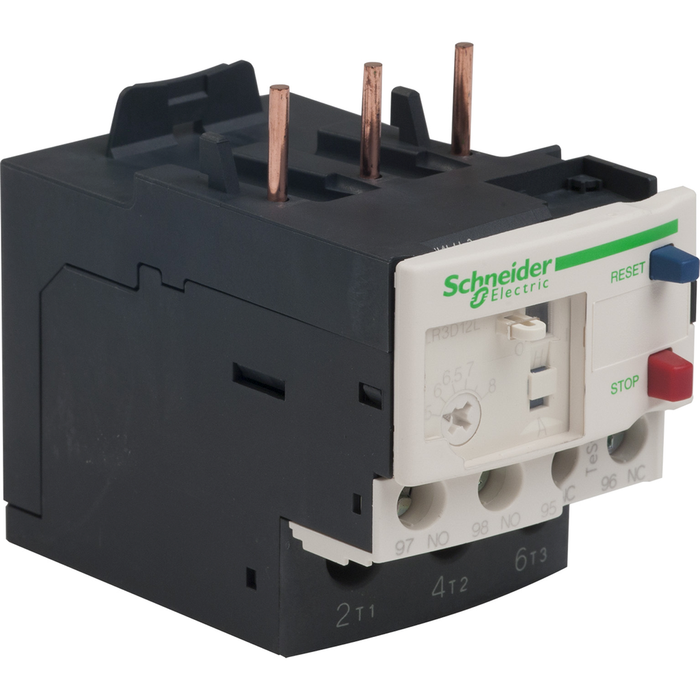 LR3D12L - Thermal overload relay, TeSys Deca, 690VAC, 5.5 to 8A, 1NO+1NC, class 20, for unbalanced loads