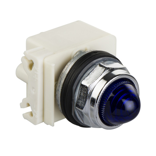 9001KP38LLL9 - Luz piloto, Harmony 9001K, metal, policarbonato, cúpula, azul, 30 mm, LED azul, 120 V