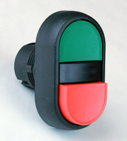 800FP-U2E3E4 - 800F 2 Pos. Momentáneo Multifunción - Rd. Plas. (IP66, 4/4X, IP65), Pos. A - Verde Ext. PB, Pos. C - Rojo Ext. PB, Paquete Estándar (Cantidad: 1)