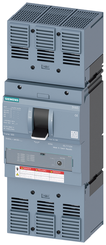 3VA5450-0MH36-0AA0 - BRKR 3VA54 3P 500A 65KA MCP HI AL