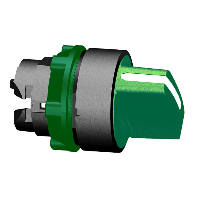 ZB5AD203 - Head for selector switch, Harmony XB5, green handle, 22mm, 2 positions, stay put