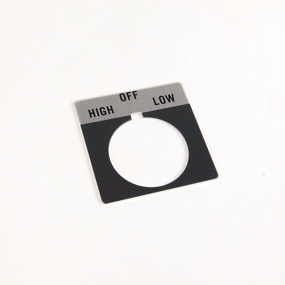 800T-X514 - 800T Legend Plate,StandardHIGH-OFF-LOW, Package Quantity 1, Gray