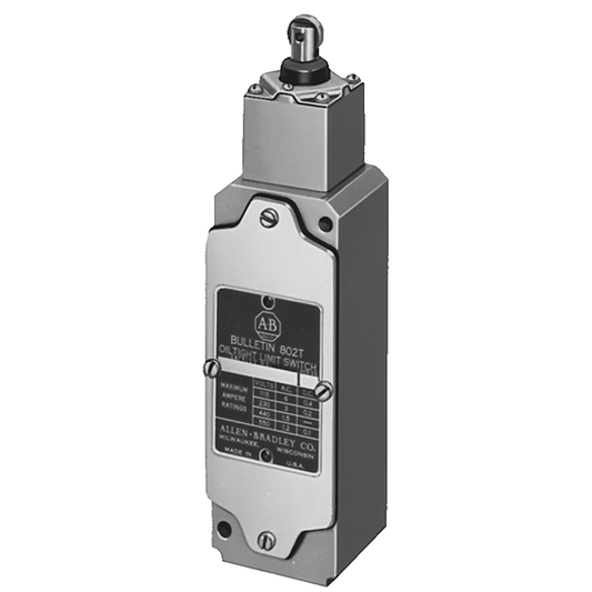 802T-DU - Limit Switch, NEMA Type 4 and 13 Oiltight Construction, Non-Plug-In, Top Push Roller, 2-Circuit, Whole Switch, Manifold Mount