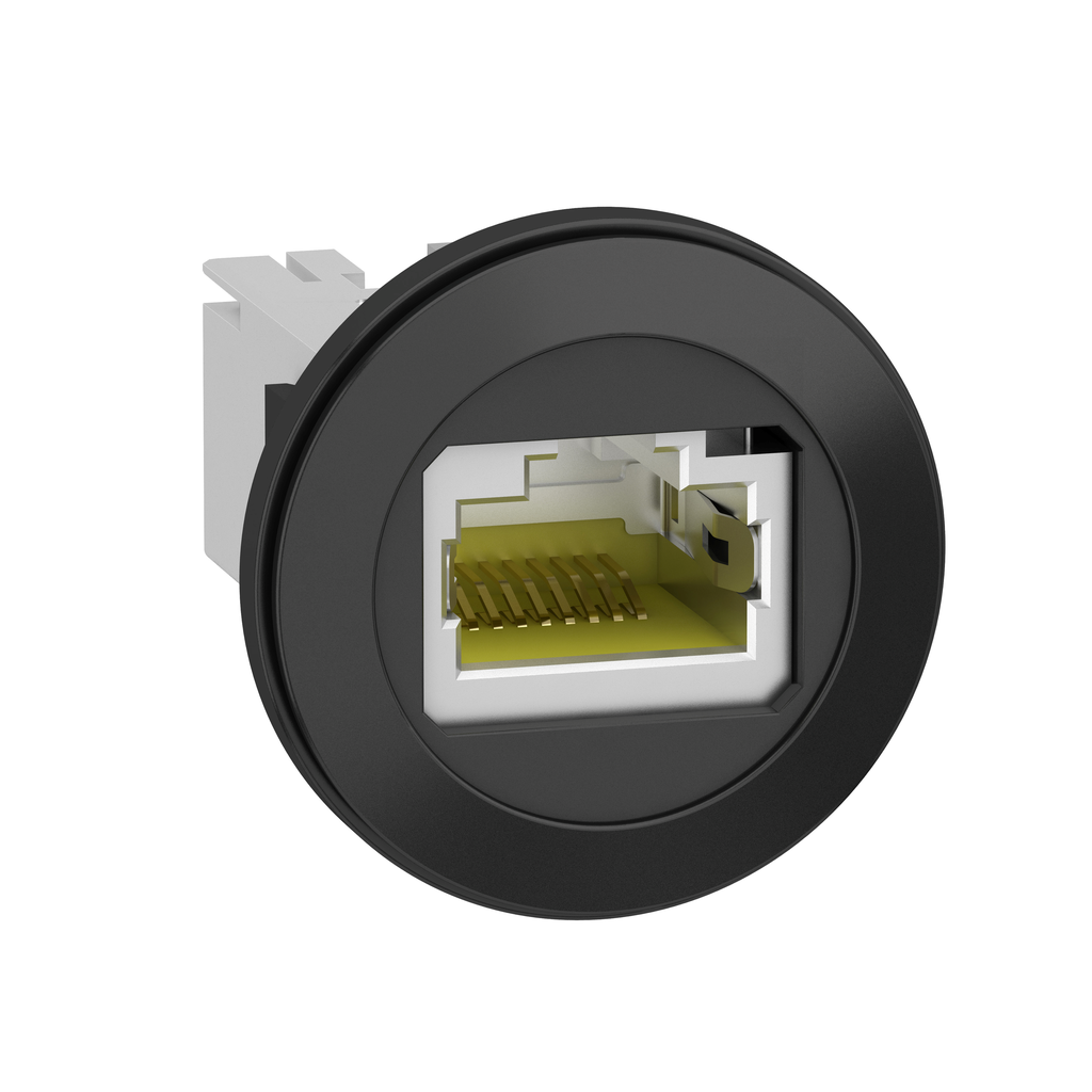 XB5PRJ45 - Panel mounted RJ45 port, Harmony XB5, plastic, 22mm, for ethernet interface, RJ45 jack