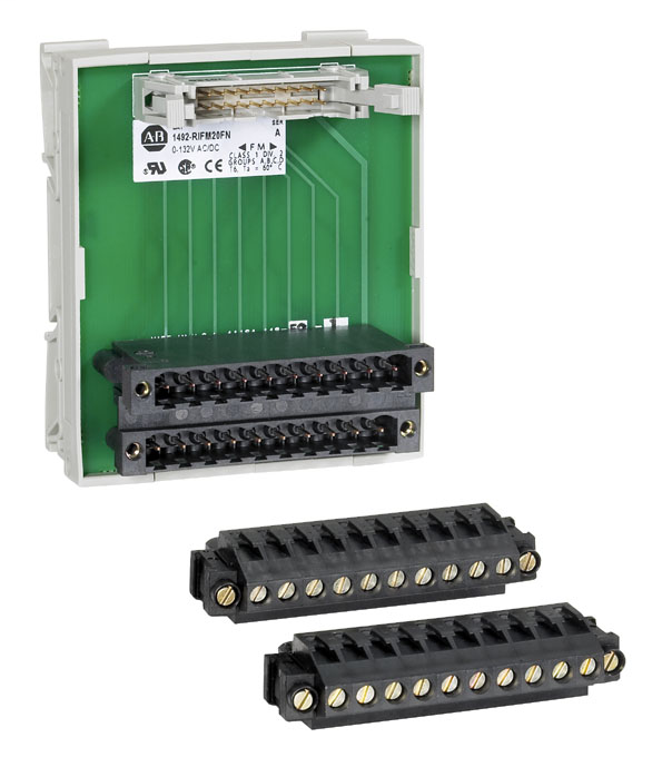 1492-RIFM20FN - Digital IFM w/field Removable Terminal Block, (RTB) 20-Pin cable header, Feed-through Std. terminals, Narrow, 132Vac/dc Max., , , Digital Interface Module w/ Removable Terminal Block