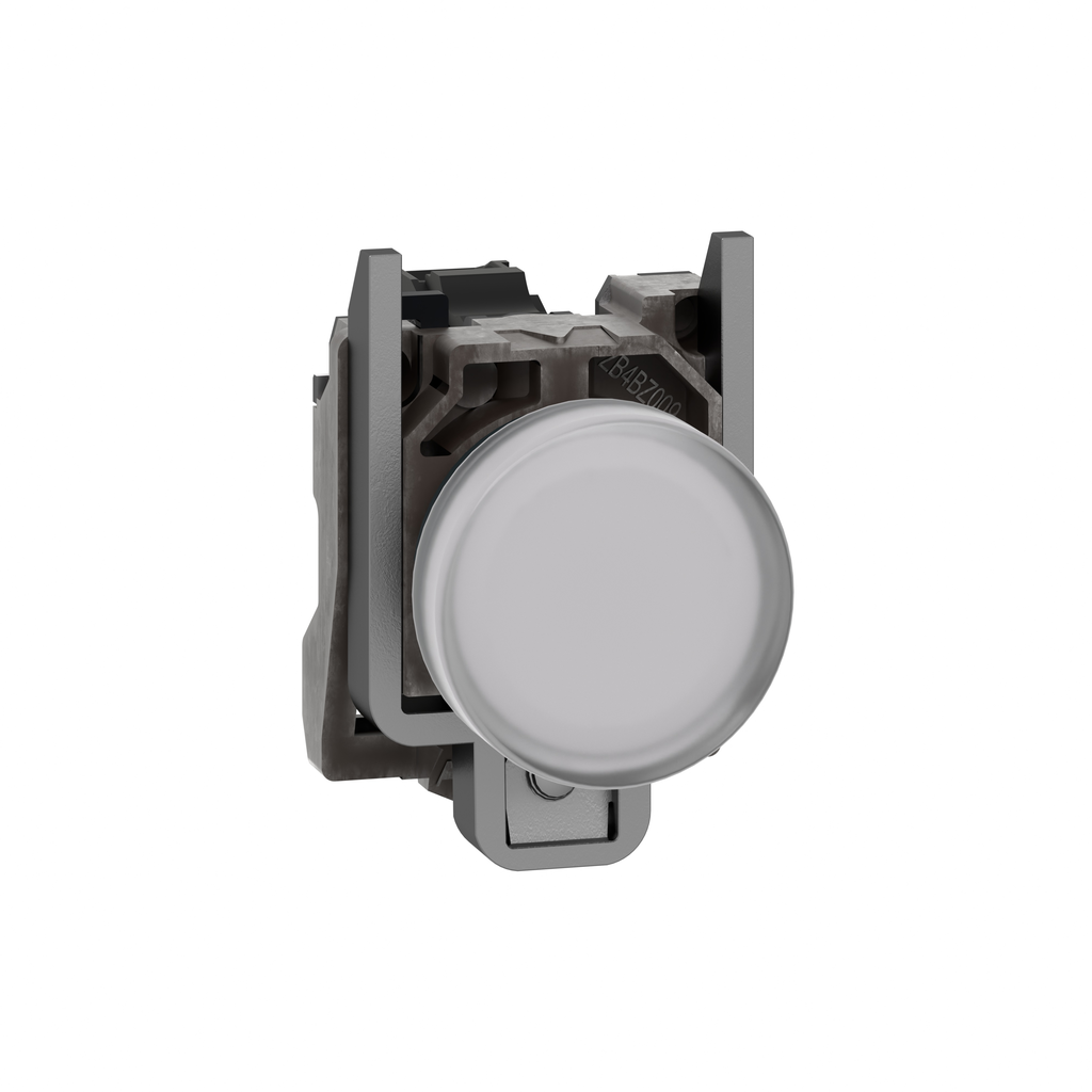XB4BVG1 - Pilot light, Harmony XB4,metal, white, 22mm, universal LED, plain lens, 110…120V AC
