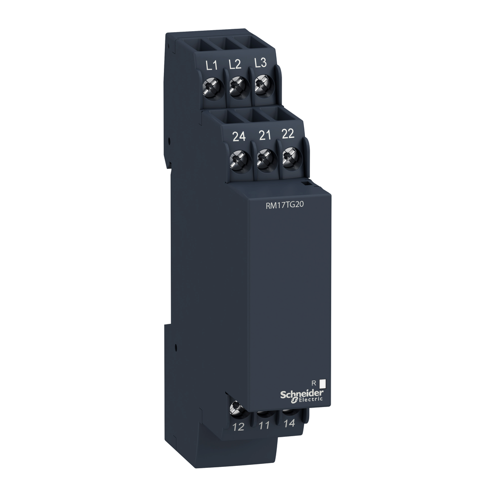 RM17TG20 - Relé de control de alimentación trifásica modular, Harmony, 5 A, 2 CO, 208...440 V CA